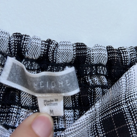 Pleione White and black Plaid Long Sleeve Top - Picture 3 of 4